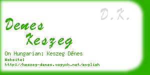 denes keszeg business card