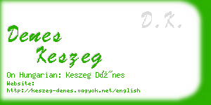 denes keszeg business card